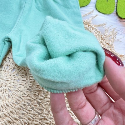 Conj. Jaqueta Baby Dog com capuz e Calça de Moletom - Verde